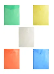 Папка-конверт А4 с кнопкой, вертикальный, ассорти, Бюрократ