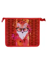 Папка для тетрадей А5 "Fox" пластиковая, 1отд., верхн.молния, инд.уп.