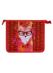 Папка для тетрадей А5 "Fox" пластиковая, 1отд., верхн.молния, инд.уп.