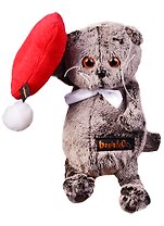 Мягкая игрушка Басик в бабочке на красной подушке (18 см) (Kl18-061)