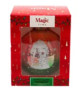 Елочный шар в подарочной коробке LED Снеговик (стекло) (8x8) (89857)