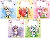 Тетрадь в линейку Unnika, "Зверята и сердечки. (Love is…)", 12 листов, в ассортименте