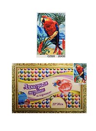 Алмазная мозаика по номерам Попугай (CZ028) (13450) (20х30см) (1 дизайн в ассорт.) (15 картин в коробке) (на подрамнике) (8+)