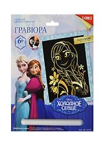 LORI Грд-024 Гравюра Холодное сердце Disney бол. Анна золотой металлик (6+) (упаковка)