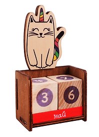 Календарь вечный Котик-единорог (6,3х11,5х3,5)  (ВК2020-17)