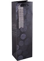 Пакет бутылочный 39*12*9 "Bag for bottle" бум., мат.пленка, тиснение, тег с тиснением