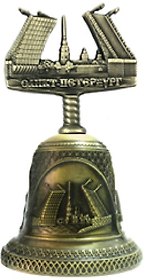 Колокольчик с фигуркой  "Мосты" цвет бронза
