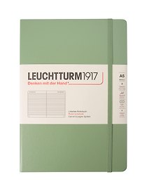Книга для записей A5, 125 листов в линейку "Classic", твердая обложка, шалфей, Leuchtturm1917