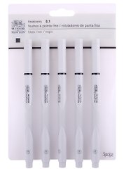 Ручки капиллярные-линеры 5шт 0,1мм, пласт.кор., Winsor&Newton