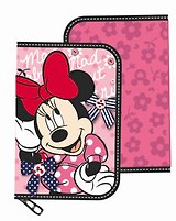 Пенал школьный 1отд. "Miss Minnie" 21*13*2,5, с наполнением, молния, ErichKrause