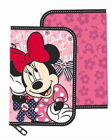 Пенал школьный 1отд. "Miss Minnie" 21*13*2,5, с наполнением, молния, ErichKrause