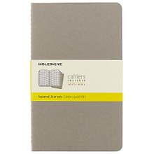 Набор книг для записей Moleskin Cahier Journal Large, 3 штуки, клетка, мягкая обложка, 40 листов, А5