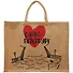 Сумка джутовая L СПб Мосты и сердце (43х34х19)  (ДЖ2019-11) - 1