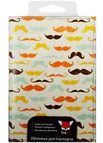 Обложка для паспорта Усы цветные (кожа) (07-026)