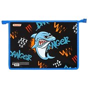 Папка для тетрадей А4 "Angry shark"  1 отд., картон/пластик, молния