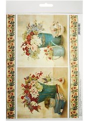 Декупажная карта Вазы с цветами (А4) (пл. 40г/м2) (Karal148) (упаковка)