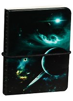 Визитница Космос Планеты на зеленом фоне (В2016-015)