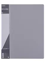 Папка 10ф А4 "STANDARD" пластик 0,6мм, серая  
