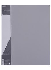 Папка 10ф А4 "STANDARD" пластик 0,6мм, серая  
