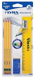 Карандаш чернографитовый, LYRA/Лира Temagraph Набор (3карандаша с лас., точилка, ластик, линейка)