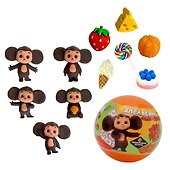 Капсула-сюрприз Чебурашка, 6 аксессуаров, 6 видов в ассортименте, Funky Toys, (8х8х8), (CHE2404) - 1