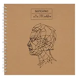 Скетчбук 190*190 18л "Craft life. 5"  акварел. бумага, 240г/м2, крафт картон, тиснение фольгой, евроспираль