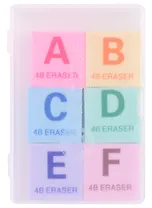 Набор ластиков (6шт) в "Алфавит", ПВХ бокс