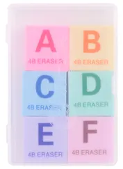 Набор ластиков (6шт) в "Алфавит", ПВХ бокс