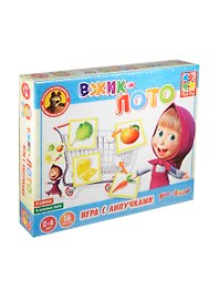 НИ Игра с липучками Вжик-ЛОТО (VT2305-01) (16 липучек) (Маша и Медведь) (2-6л.) (коробка)