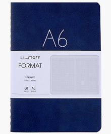 Записная книжка «Format. No 3» А6+, 60 листов в клетку, экокожа, Listoff