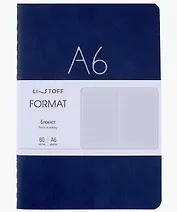 Записная книжка А6+ 60л кл. "Format. No 3" иск.кожа, интегр.переплет, тиснение фольгой