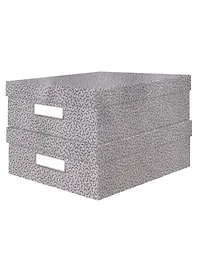 Короб M "BASIC" 10*26*35см, кашированный трехслойный гофро картон. Набор 2 шт.