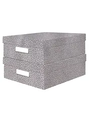 Короб M "BASIC" 10*26*35см, кашированный трехслойный гофро картон. Набор 2 шт.