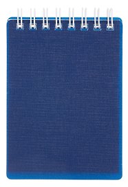 Блокнот А7 80л кл. "CANVAS" синий, пласт.обл, спираль