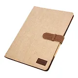 Блокнот А4 50л лин. в жестк.хлопко-льняной обложке, клапан, ручка шариковая синяя, инд.уп., LEJOYS