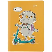Записная книжка А6 32л кл. "Басик на самокате", тонир. внутр. блок, сшивка