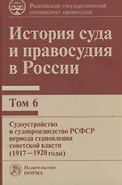 История суда и правосудия в России: Том 6 Судоустройство и судопроизводство РСФСР периода становления советской власти (1917-1920 годы)