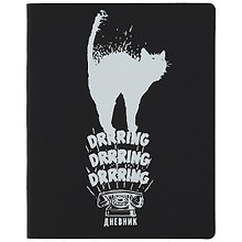 Дневник школьный Listoff, "Black style. Cat", черный