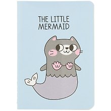 Записная книжка «The little mermaid» А7, 30 листов в клетку, сшивка