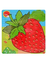 Деревянная пазл-рамка Рыжий кот Клубничка 20 элементов 15х15см  G216