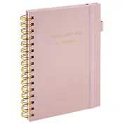 Книга для записей А5 80л кл. "Calipso" розовый, иск.кожа, резинка, гребень