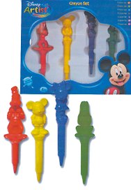 Карандаши восковые 4цв "Микки Маус" фигурные, к/к, подвес, Disney