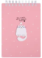 Блокнот 102*142мм 100л кл. "Mur-Mur", розовый, карт.обл., спираль, микротекстурирование, ламинация