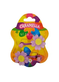 Набор резинок для волос Ромашки (23155) (2шт) (фиол./желт.) (акрил) (Caramella) (упаковка)
