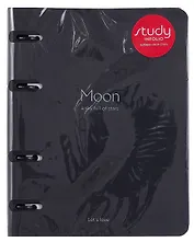 Тетрадь 120л кл. "Universe", черный, на кольцах, шелкография, обл. кож.зам, обл. кож.зам