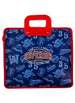 Папка для тетрадей А4 "Superior" 33,5*26, молния, ручки, расширение, пластик+текстиль