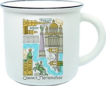 Кружка фарфор матовая прямая "СПб. Тетрис"