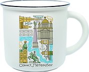 Кружка фарфор матовая прямая "СПб. Тетрис"