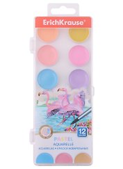 Краски акварельные 12цв "Pastel" пл/к., б/к., ERICH KRAUSE