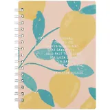Записная книжка А6 80л кл. "Pastel", лимоны, мягк.переплет, спираль